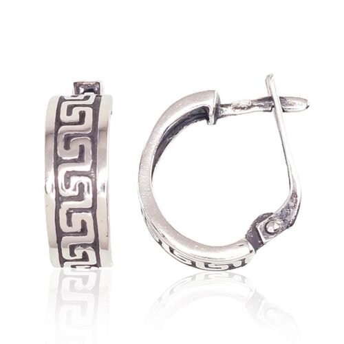 Silver earrings with 'english' lock