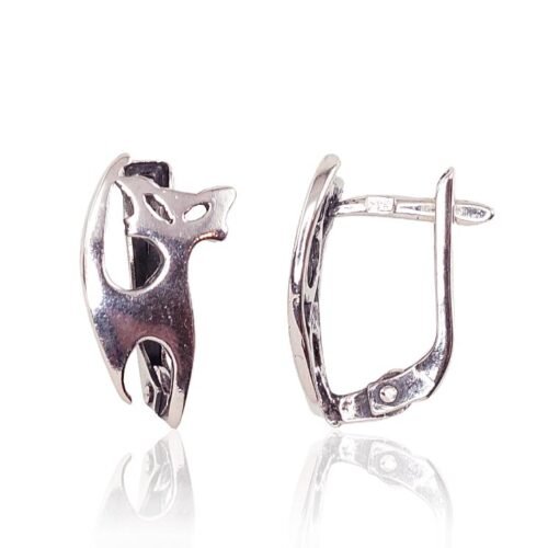 Silver earrings with 'english' lock