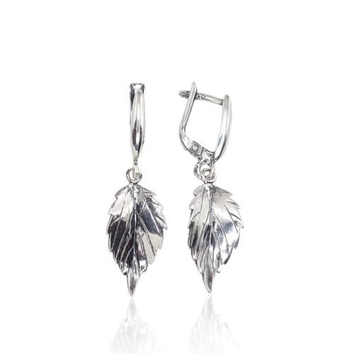 Silver earrings with 'english' lock