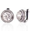 Silver earrings with 'english' lock with Crystals