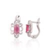 Silver earrings with 'english' lock with Zirkons
