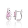 Silver earrings with 'english' lock with Zirkons