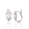 Silver earrings with 'english' lock with Zirkons