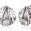 Silver earrings with 'english' lock with Zirkons