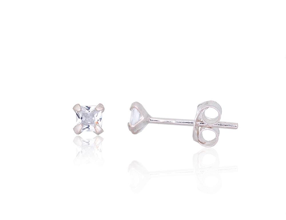 Silver stud earrings with Zirkons