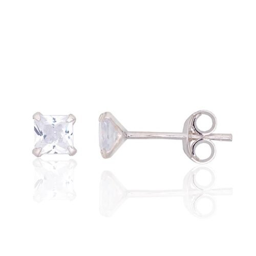 Silver stud earrings with Zirkons