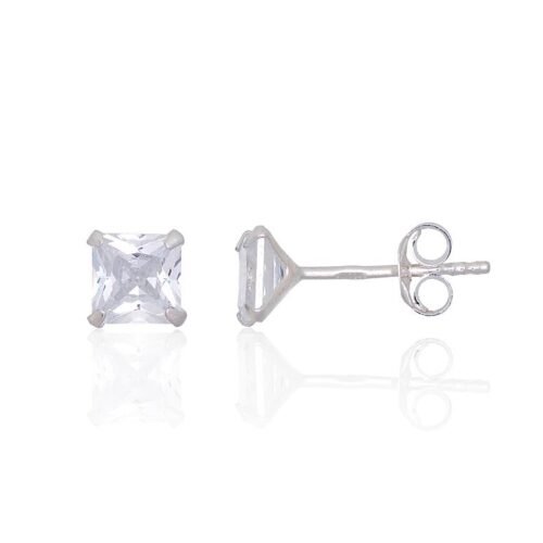 Silver stud earrings with Zirkons