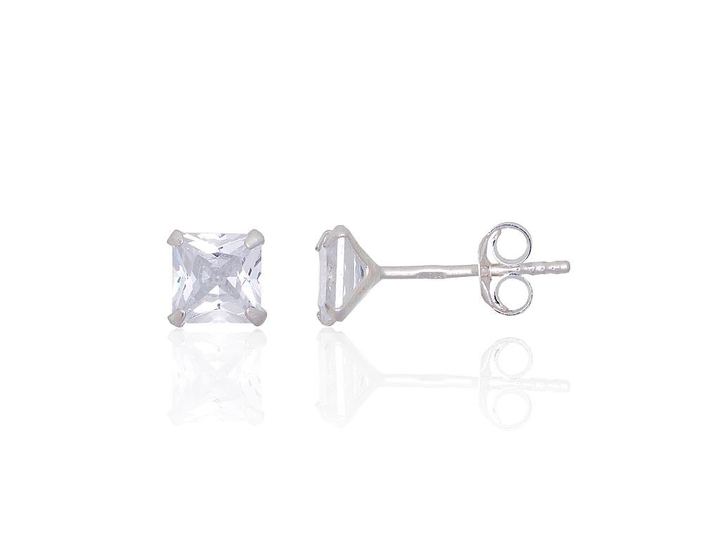 Silver stud earrings with Zirkons