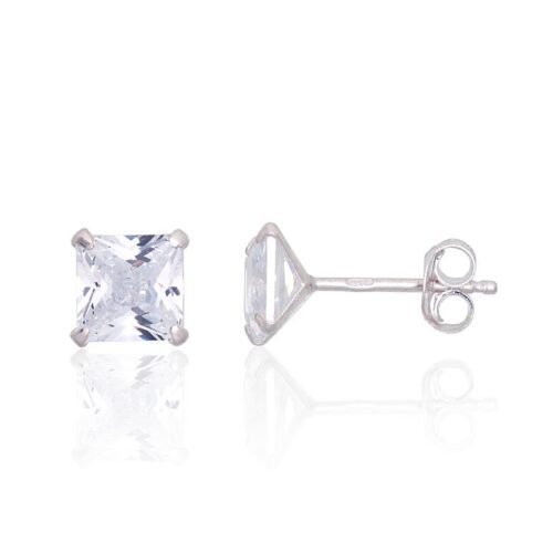 Silver stud earrings with Zirkons