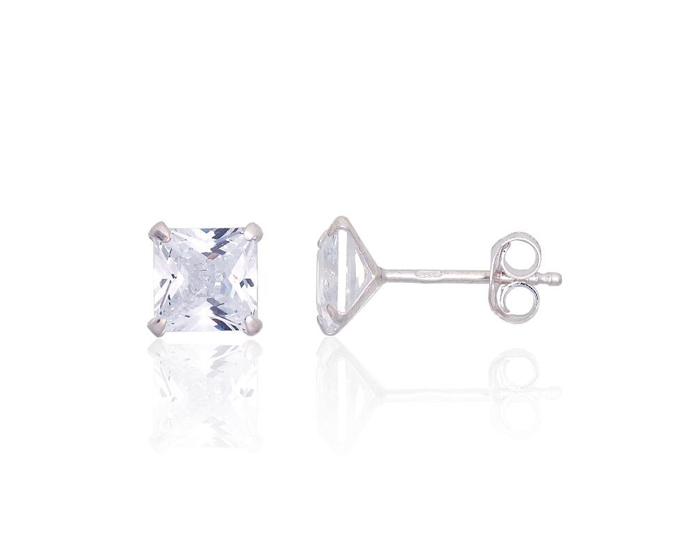 Silver stud earrings with Zirkons