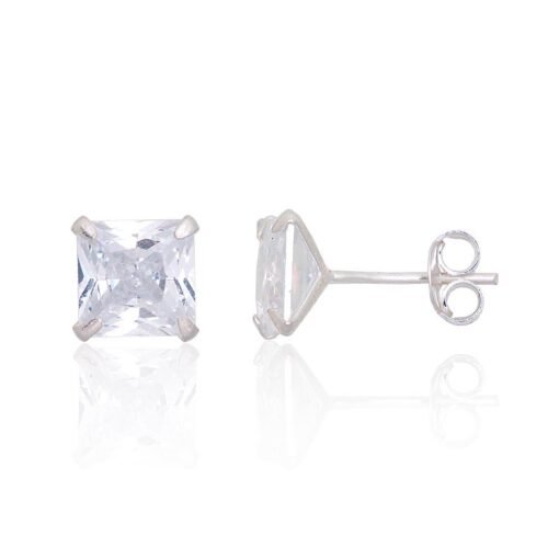Silver stud earrings with Zirkons