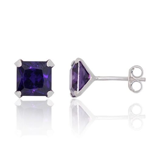 Silver stud earrings with Zirkons