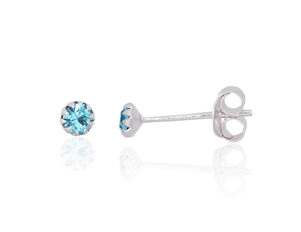 Silver stud earrings with Zirkons