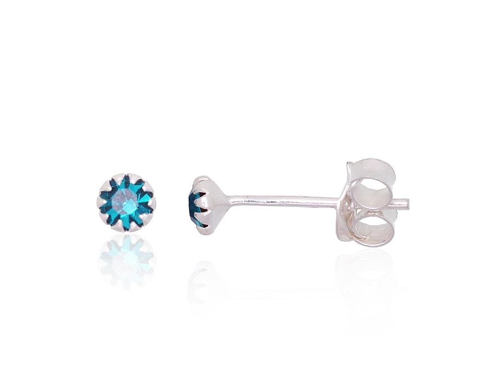 Silver stud earrings with Zirkons