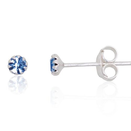 Silver stud earrings with Zirkons