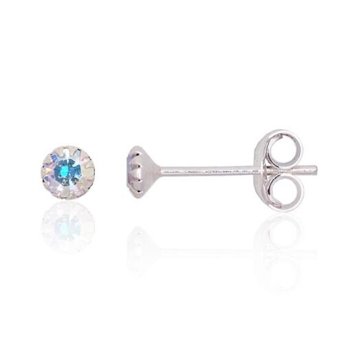Silver stud earrings with Zirkons