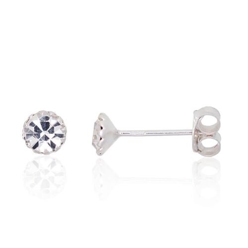 Silver stud earrings with Zirkons