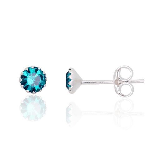 Silver stud earrings with Zirkons