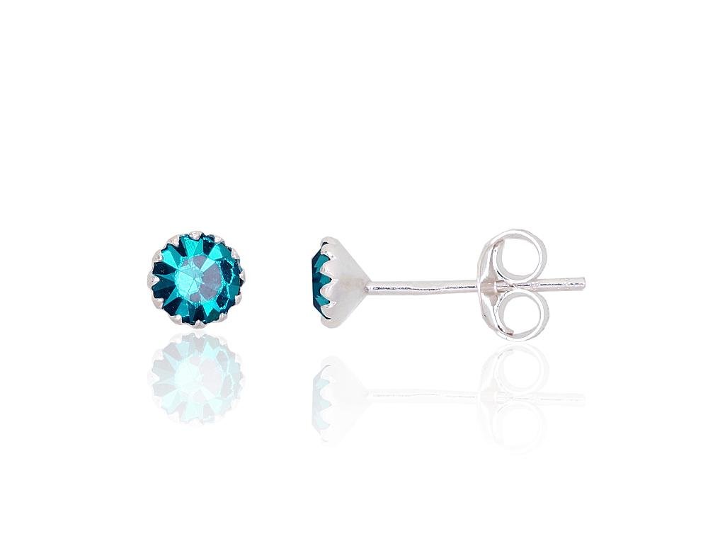 Silver stud earrings with Zirkons