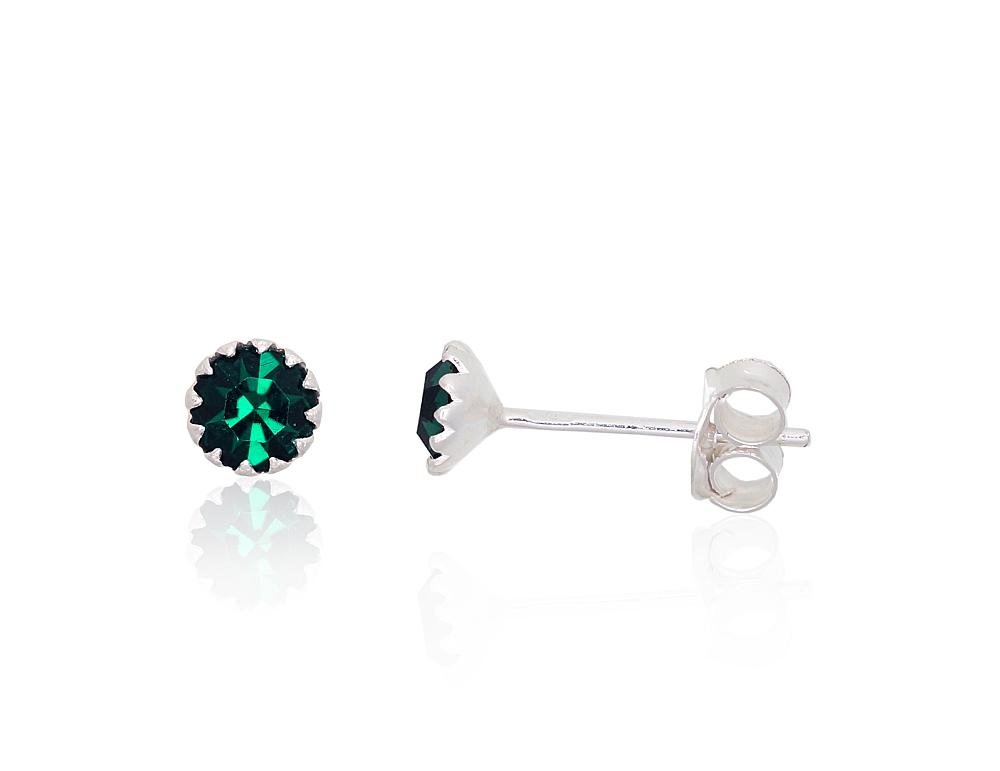 Silver stud earrings with Zirkons