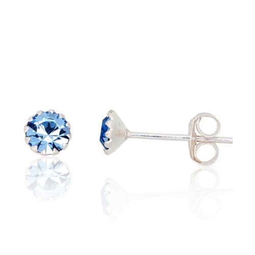 Silver stud earrings with Zirkons