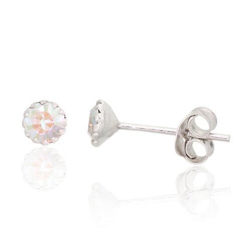 Silver stud earrings with Zirkons