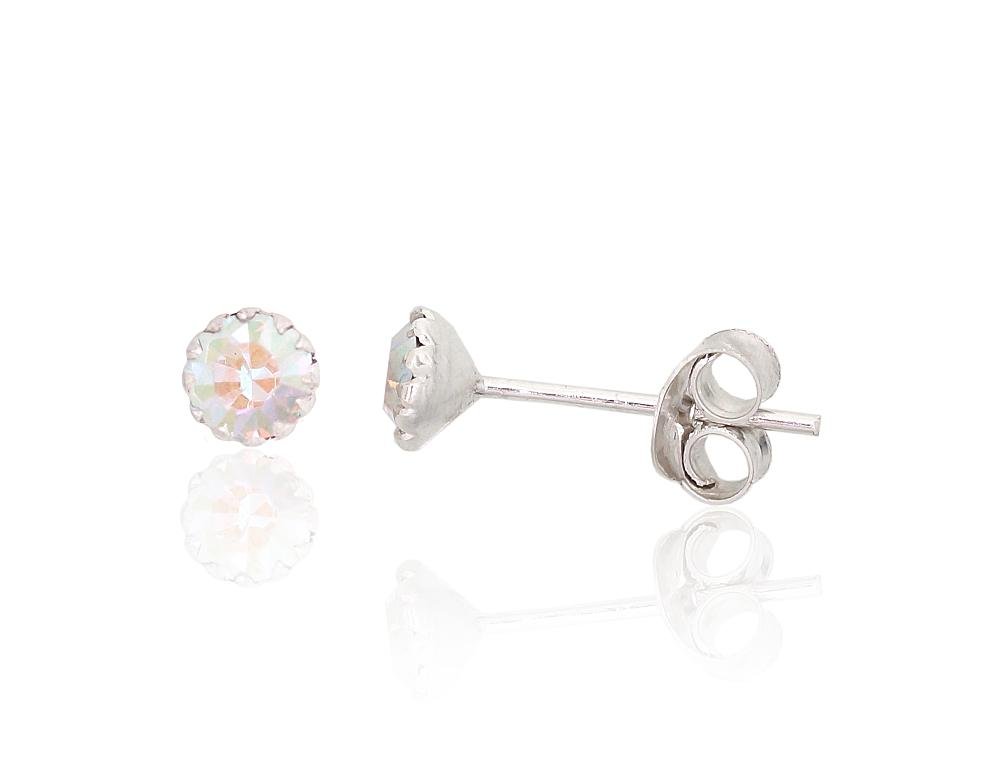 Silver stud earrings with Zirkons