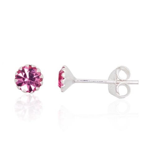 Silver stud earrings with Zirkons