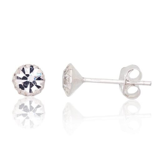 Silver stud earrings with Zirkons