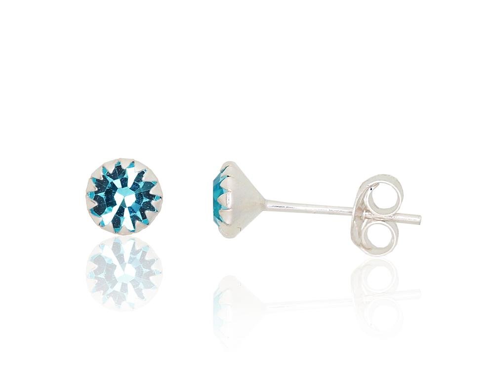 Silver stud earrings with Zirkons