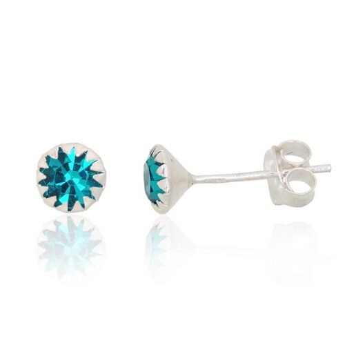 Silver stud earrings with Zirkons