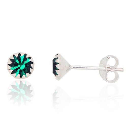 Silver stud earrings with Zirkons