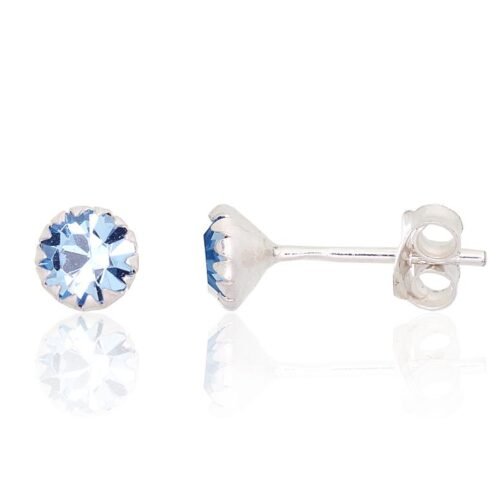 Silver stud earrings with Zirkons