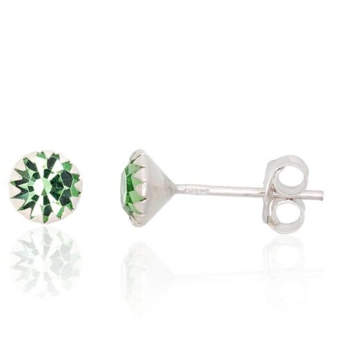 Silver stud earrings with Zirkons
