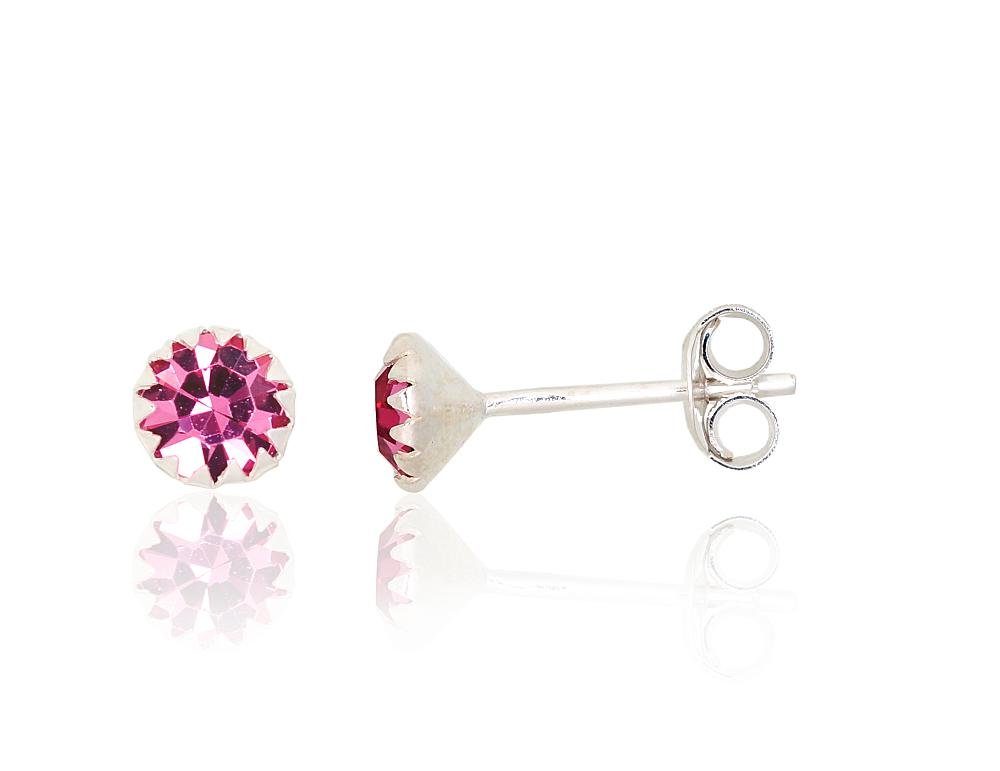Silver stud earrings with Zirkons