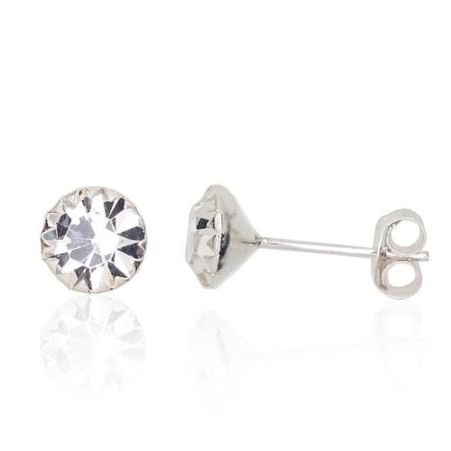 Silver stud earrings with Zirkons