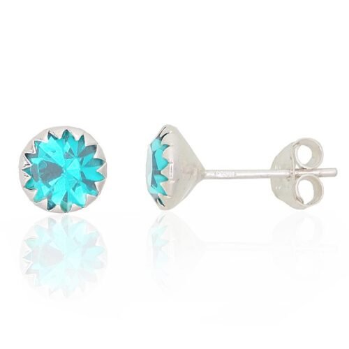 Silver stud earrings with Zirkons