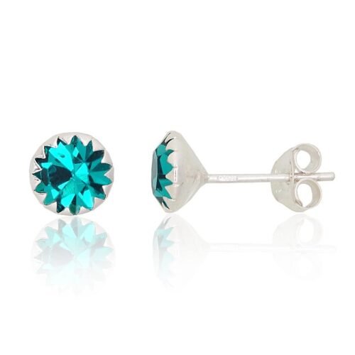 Silver stud earrings with Zirkons