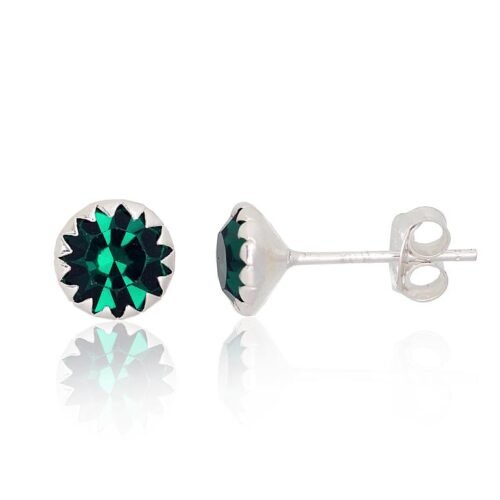 Silver stud earrings with Zirkons