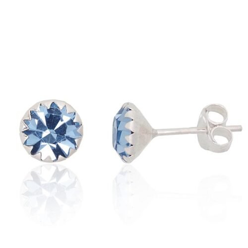 Silver stud earrings with Zirkons