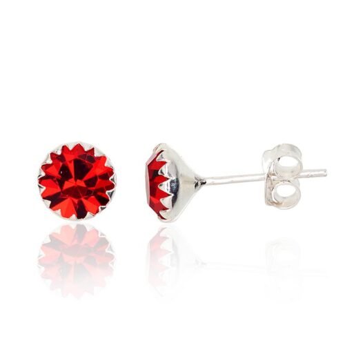 Silver stud earrings with Zirkons