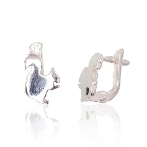 Silver earrings with 'english' lock