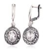 silver earrings english lock vintage style zircon earrings 925