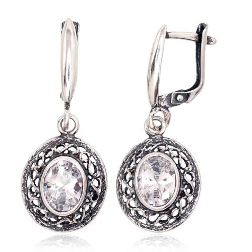"English" lock Silver Ear-rings