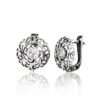 Silver earrings with 'english' lock with Zirkons