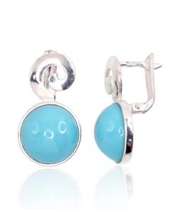 Silver earrings with 'english' lock with Plastic