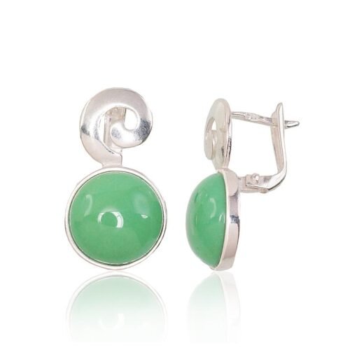 Silver earrings with 'english' lock with Plastic