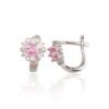 Silver earrings with 'english' lock with Zirkons