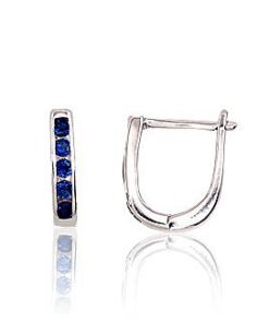 Silver earrings with 'english' lock with Zirkons