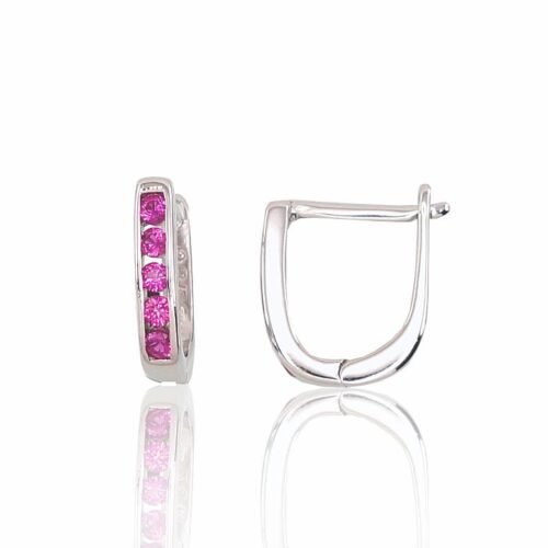 Silver earrings with 'english' lock with Zirkons